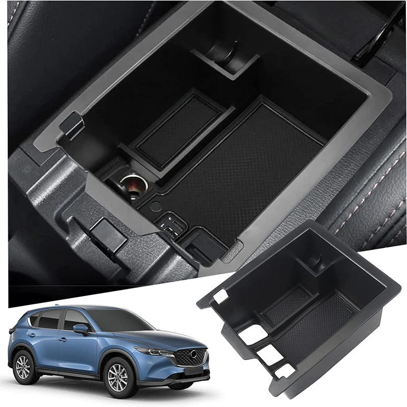 

Center Console Accessory Organizer Tray Compatible For 2017-2023 Mazda CX-5 Armrest Storage Box Insert Tray with Anti-Slip Mats