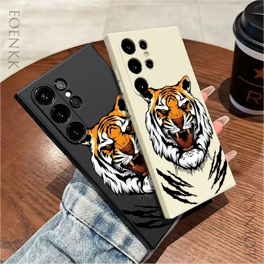 A Mighty Tiger Phone Case For Samsung Galaxy S24 S23 S22 S21 S20 Ultra Plus FE A32 A33 A34 A52 A53 A54 A71 A72 A73 5G Soft Cover