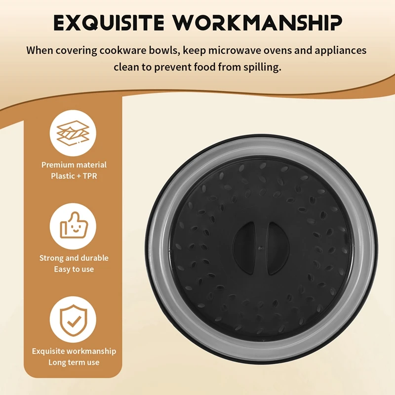 2 Pack Collapsible Microwave Splatter Cover, Microwave Cover With Easy Grip Handle, Strainers Basket, Dishwasher-Safe