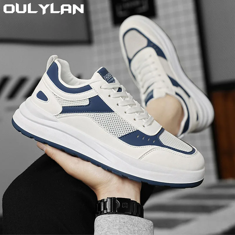 

Oulylan Summer New Men's Shoes Breathable Mesh Board Shoes Fashion Versatile White Shoes Trendy Casual Shoes Running Shoes