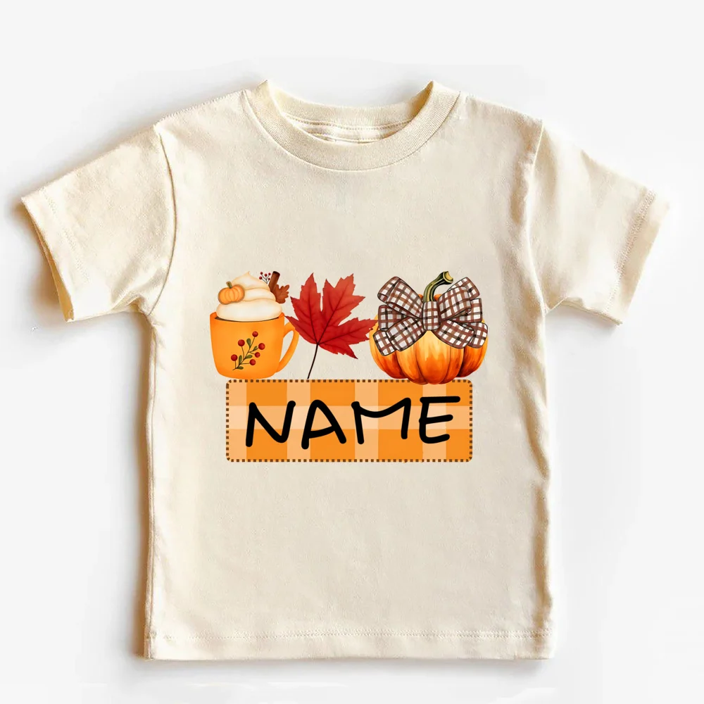 Personalized Pumpkin Name Toddler Shirt Pumpkin Season Autumn Kids Shirt Fall Girls Shirts Thanksgiving Tee Autumn Clothes