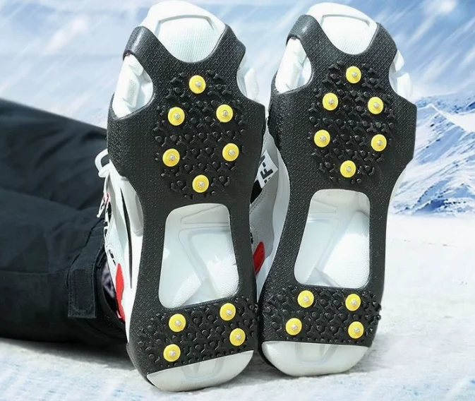 10-tooth rivet style Anti-slip crampons Shoe cover anti-slip device Snow climbing shoe spikes Mountaineering Non-Slip footwear
