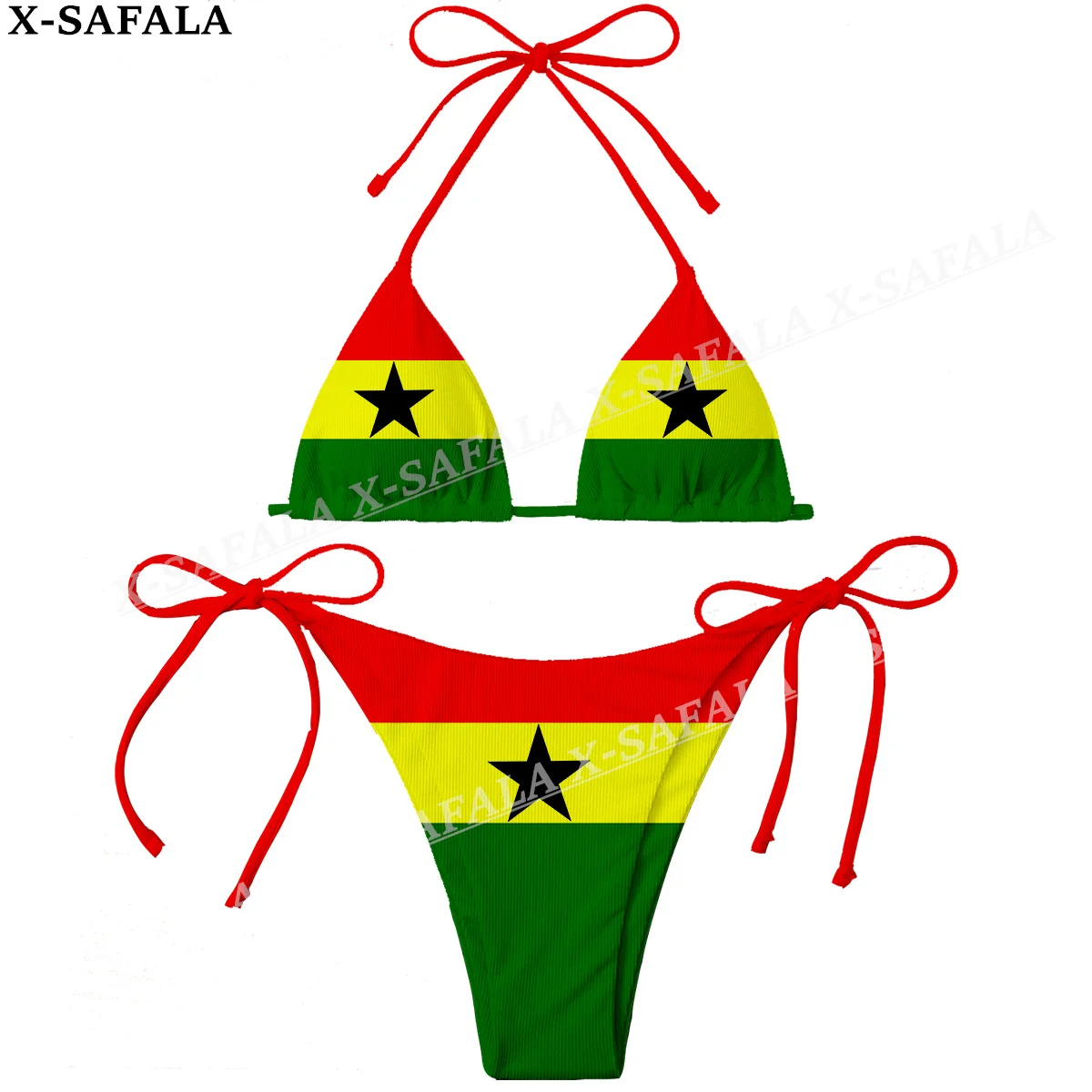 

Ghana Country Flag 3D Print Women Micro Sexy Bikini Bra Set Summer Beachwear Sexy Beach Two Pieces Bathing Suits Swimwear