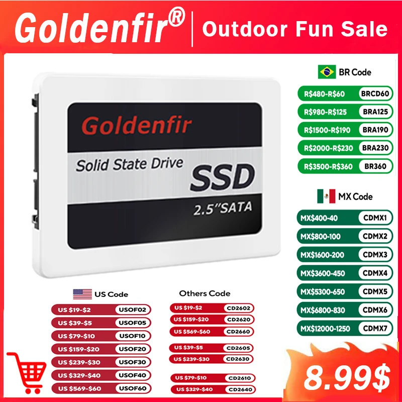 Оригинальный портативный накопитель Goldenfire T650 SSD 2,5, горячая распродажа, 128 ГБ, лучшая цена для игр