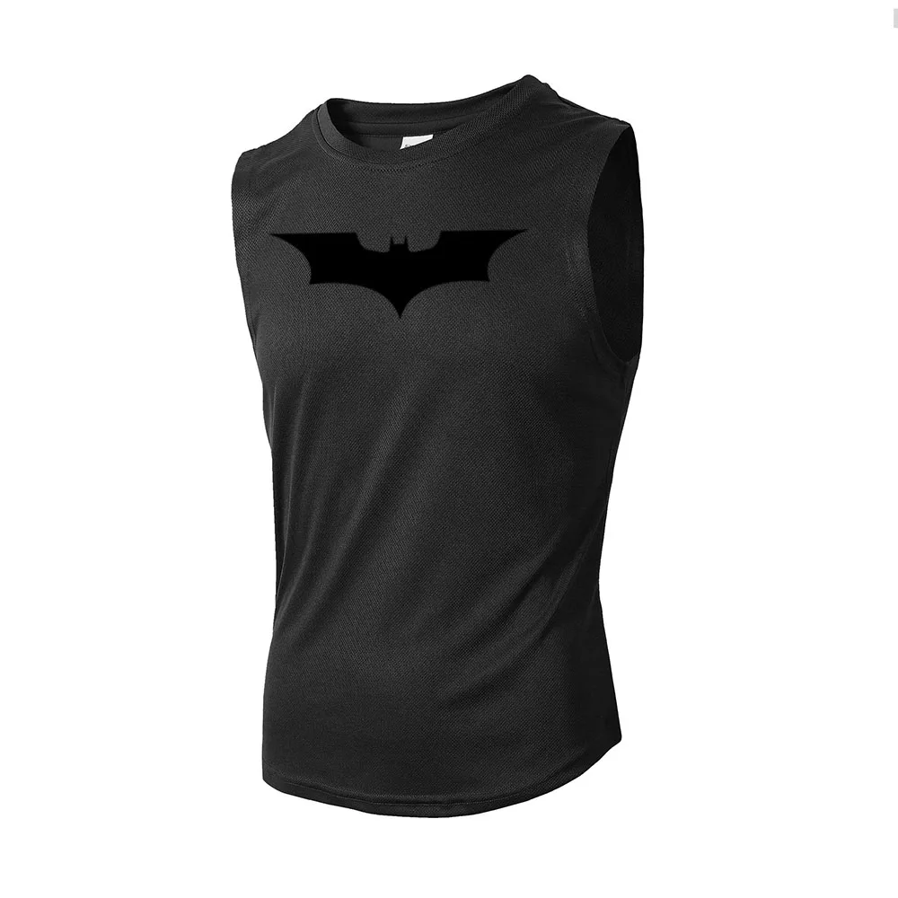 Bat Printed Men's Loose Sleeveless T-shirt Autumn inner wear Running T Shirt Gym Fitness Jogging Vest Male Casual Shirt Tops