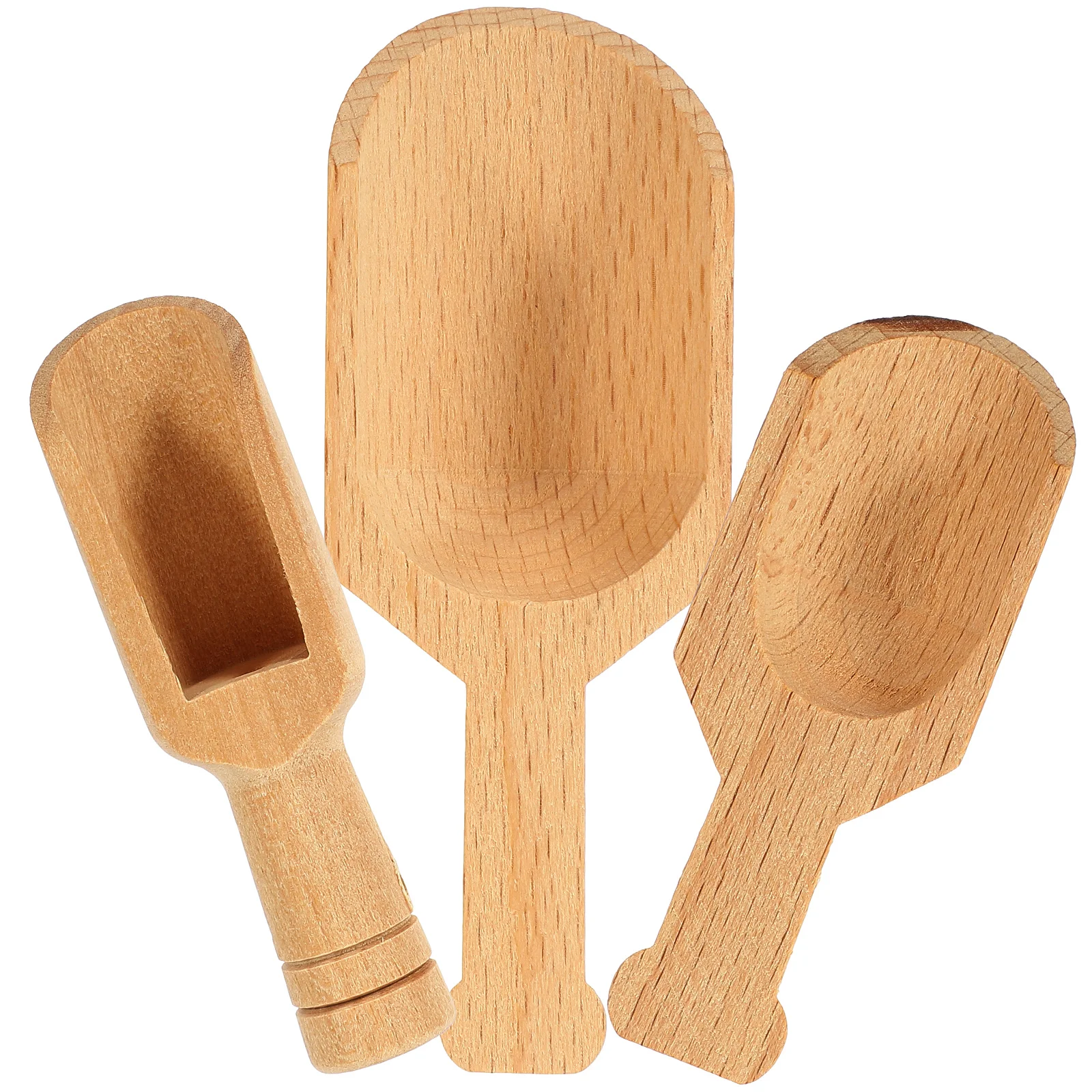

3Pcs Wooden Scoop Multi-Function for Loose Tea Bath Salt Medicine Powder Fertilizer Small Scoops Canister Jar Use Convenient