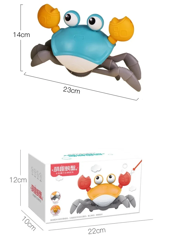 Mechanical Crab Escape Crabs Baby Crawling Crab Musical Dancing Moving Toy Run Away Toy for Babies Crawling Interactive Toys