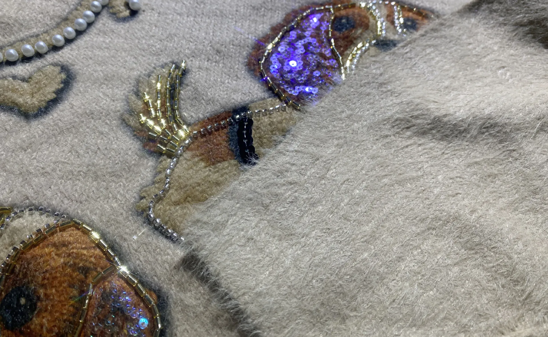 캐주얼 오버사이즈 스웨터 여성 빈티지 의류 만화 비즈 장식 스팽글 자수 긴팔 풀오버 니트웨어 루즈 스웨트셔츠