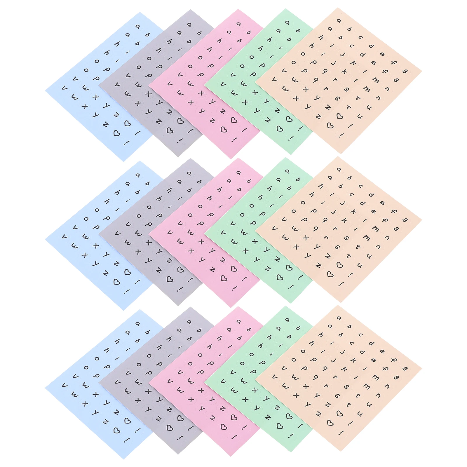 15pcs 15 Sheets Letter Stickers Adorable Alphabet Decorative Decals Scrapbook Accessory Small Premium Texture