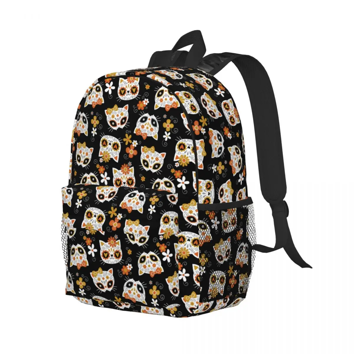 

Мексиканский рюкзак с сахарным черепом и котом, студенческая сумка для книг для мальчиков и девочек, детская школьная сумка, сумки на плечо для ноутбука для мужчин и женщин