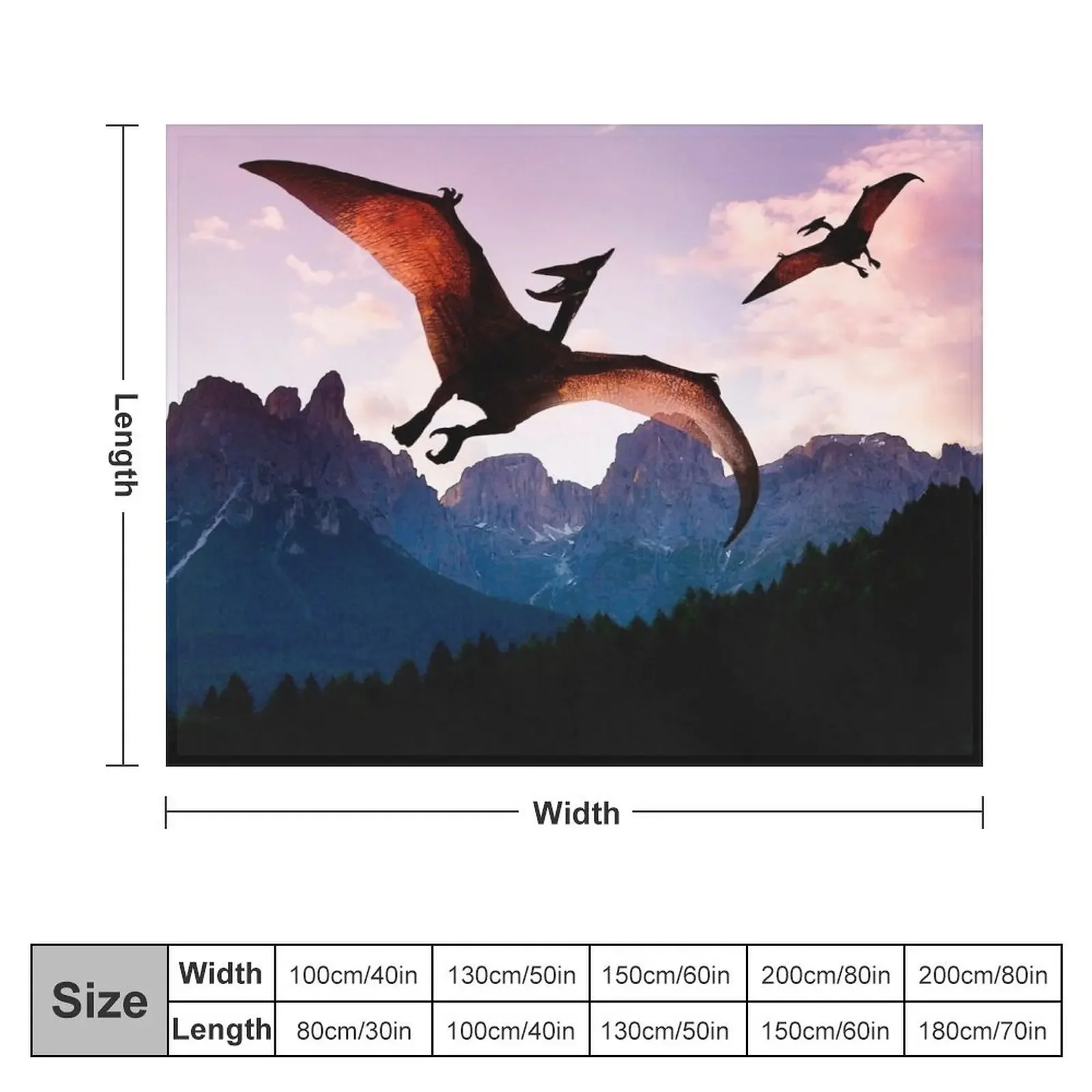 Pterodactyl Dawn Throw Blanket warm for winter Travel Decoratives Luxury Thicken Blankets