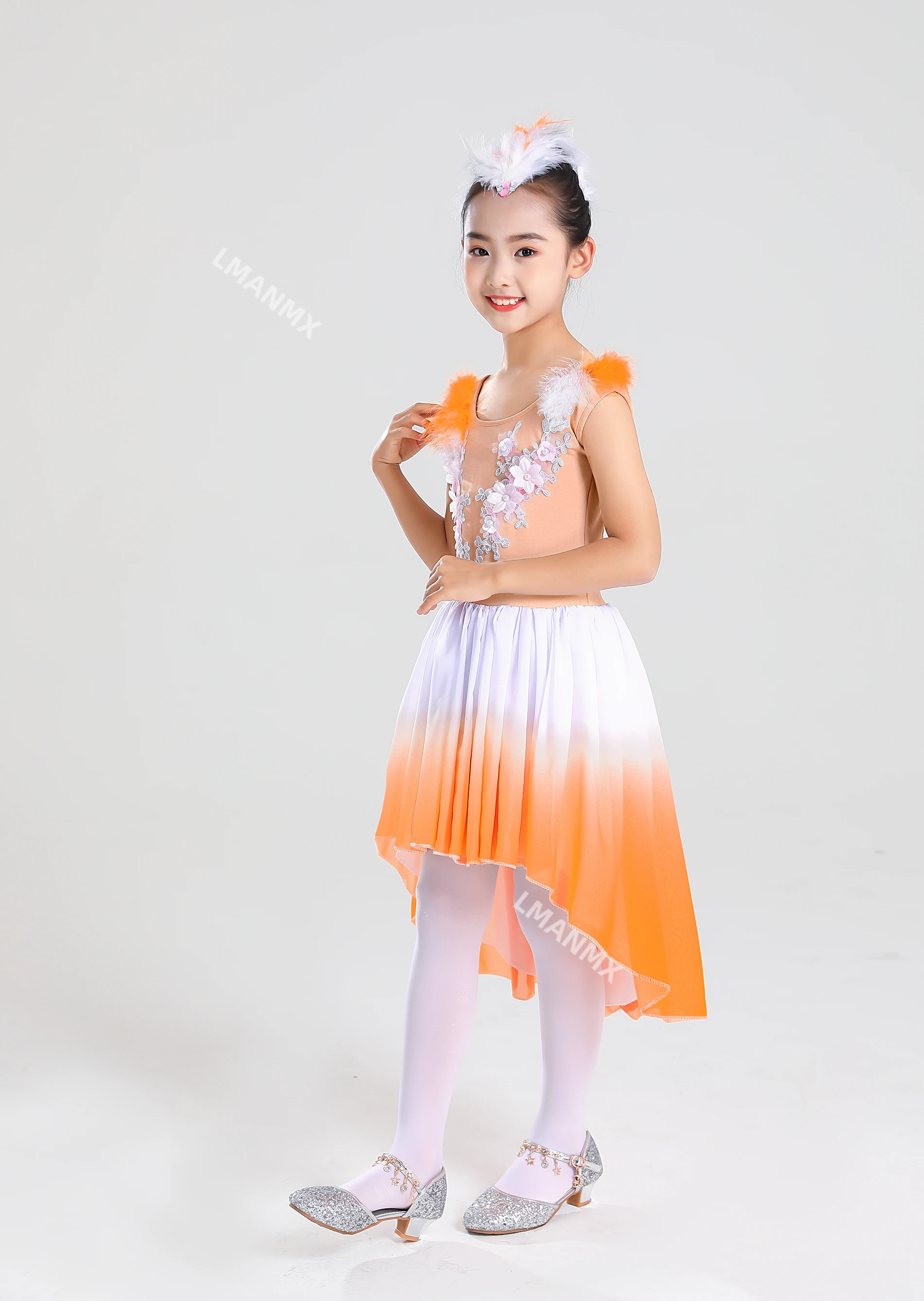 

Children's dance performance costume, crested ibis and crested sparrow performance costume, classical dance art exam skirt