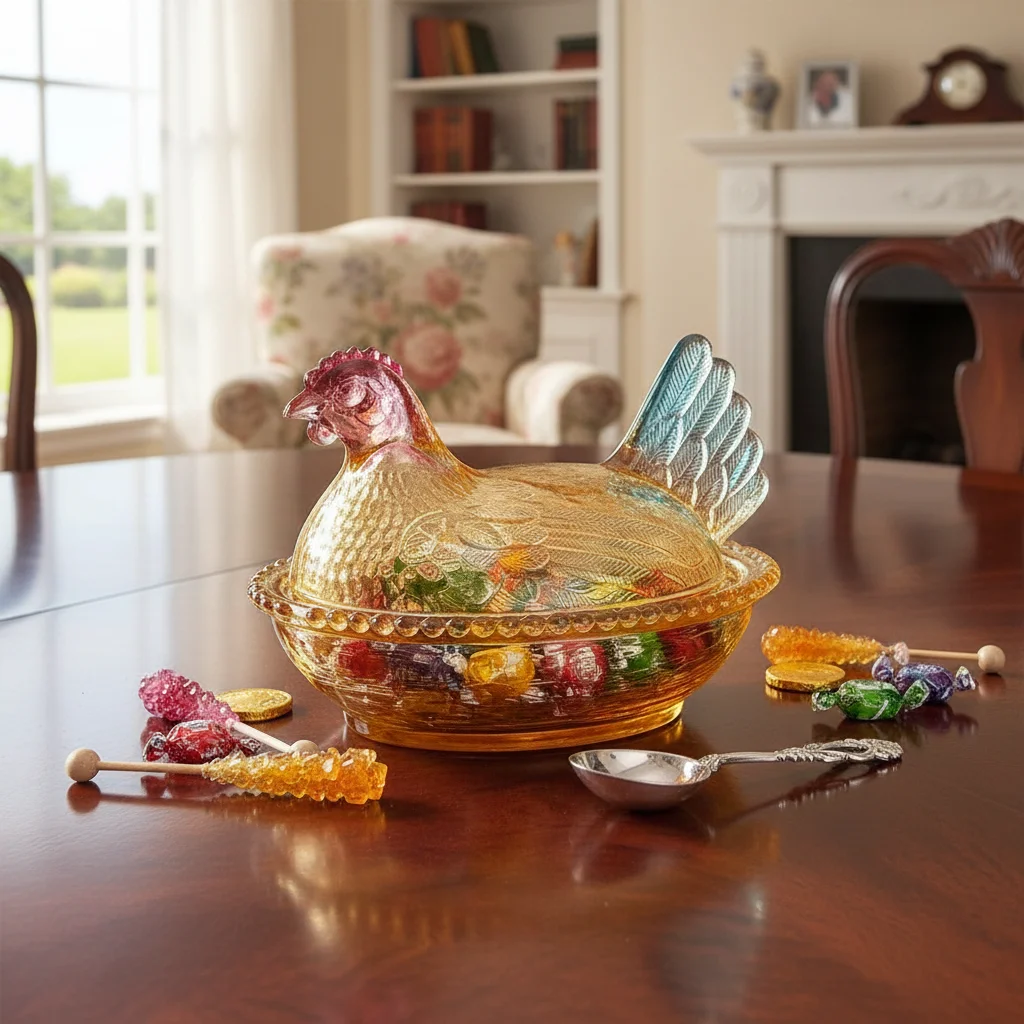 New Acrylic Chicken Shaped Dish With Lid Hen on Nest Candy Dish Candy Bowl Table Decorations