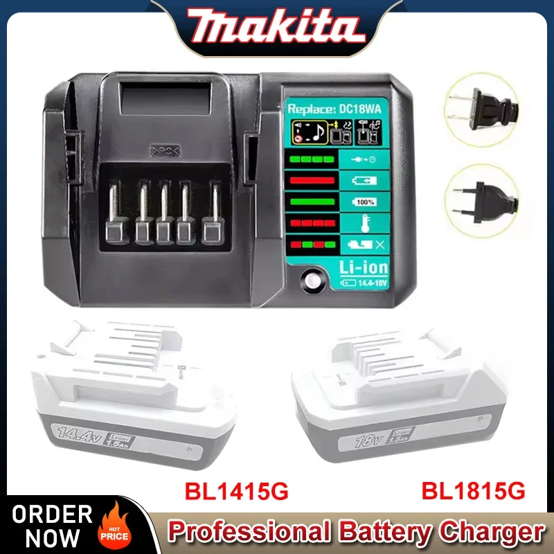 

DC18WA BL1815G BL1413G Зарядное устройство для литий-ионного аккумулятора для Makita 14,4 В-18 В G серии Зарядное устройство Перезаряжаемый электроинструмент 100 В-240 В