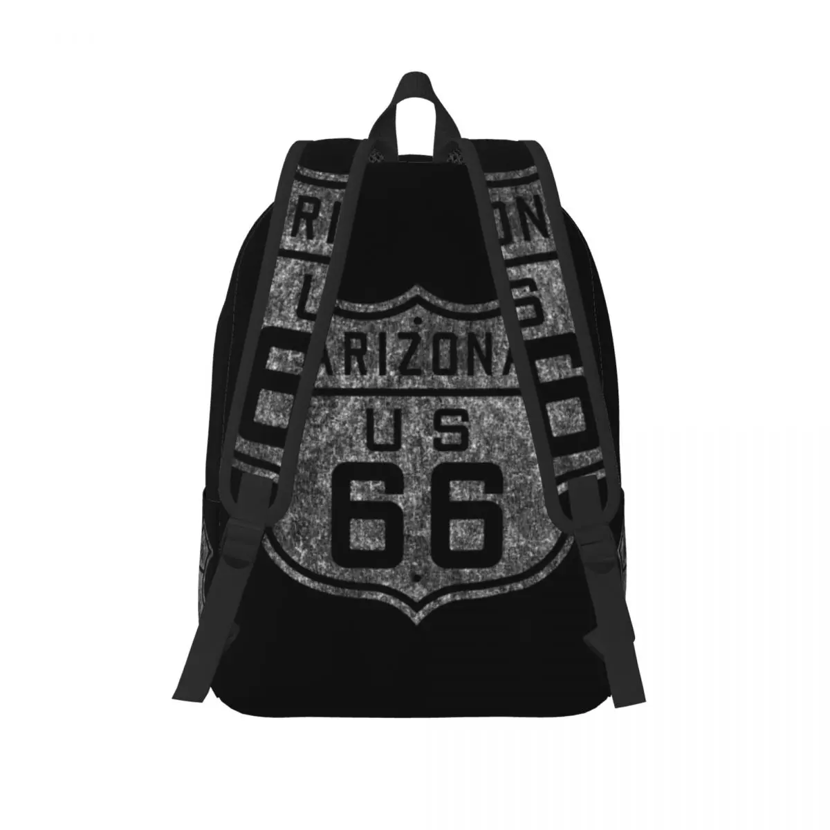 Custom Vintage Route 66 Sign Canvas Backpacks Men Women Casual Bookbag for College School America Highway Bags