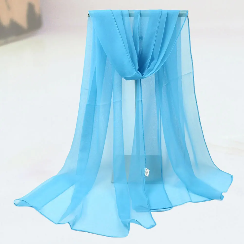 

Solid Color Sunscreen Scarf Sky-Blue 180x70cm Women Shawl Dual Scarf Sun Block Cape Perfect Travel Gift Dancing Scarves