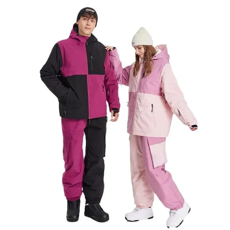 2024 OEM High Quality Custom Men And Women Warm Snow Suit Full Body Color Matching Ski Suits One Piece Ski Suit For Unisex