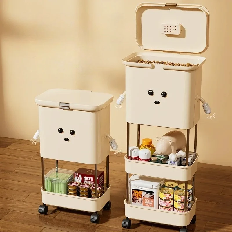 Double Seal Pet Food Bin - Moisture & Insect Proof Cat/Dog Storage, Portable Treat Organizer, Space-Saving Food Preserver