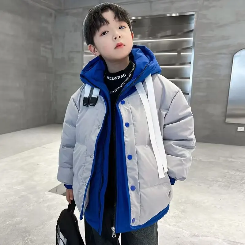 2024 Winter Down Jacket For Boys 2-12 Years Kids Teenage Boys Parkas Thicken Warm Baby Boy Outerwear Coat