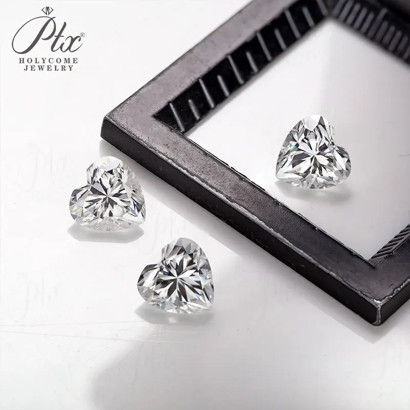Moissanit-Stein, Herzschliff, D-Farbe, VVS1-Klarheit, Laborgezüchteter synthetischer Diamant für DIY-Schmuckherstellung mit Bericht – Detail 10