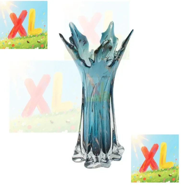 Modern light luxury blue glazed vase art ornament living room model room flower arrangement coffee table dining table decorative