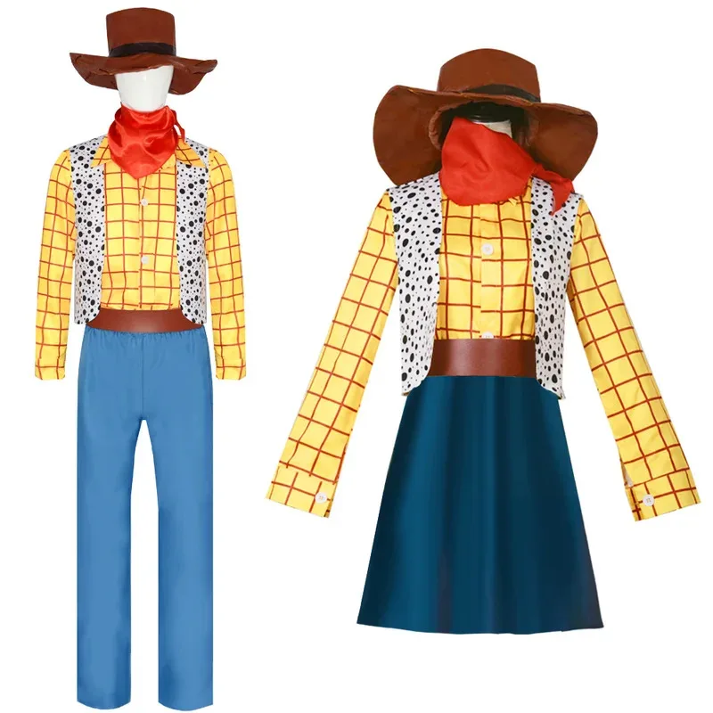 

Cartoon Movie Story Cosplay Costume Woody Disguise Outfit for Men Women Full Set Halloween Carnival Party Clothes Role Play