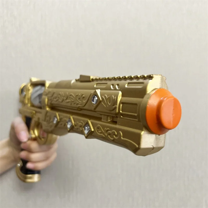 PUBG 무기 1:1 골든 스타 건 리볼버 게임 코스프레 총 소품 할로윈 역할 놀이 선물 안전한 PU 고무