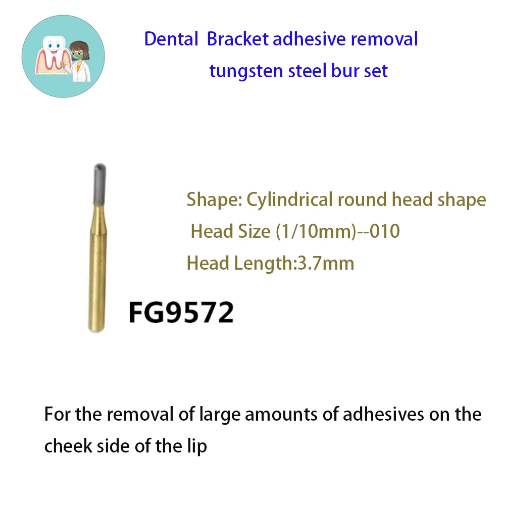 3 pçs/caixa dental kerr de agulha de aço de tungstênio para aparar dentes cosméticos, usado para remover adesivos após tratamento ortodôntico