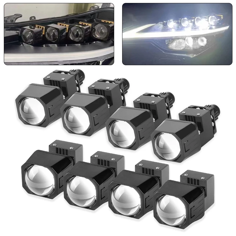 

1.5 inch Matrix LED Lens Bi-led Projector Hi-Lo Lamp H4 H7 9005 9006 Headlight Auxiliary Fog Light For Car Motorcycle Retrofit