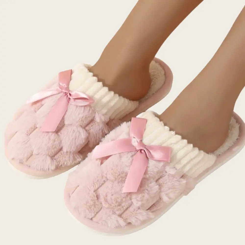 الراحة أفخم الدافئة نِعال من الفراء المضادة للانزلاق كعب مسطح الشتاء نعال تدفئة غرفة نوم طالب رقيق القوس النعال زوجين #2