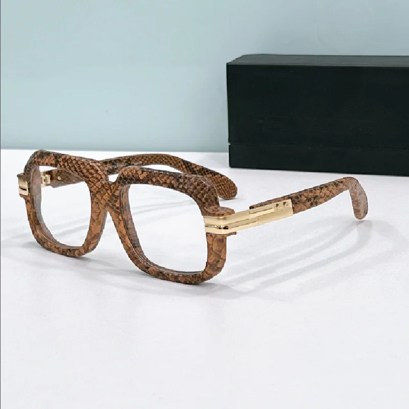 

Acetate fiber snake skin square sunglasses for women, flat lenses, anti blue light glasses for both men and women MOD6073