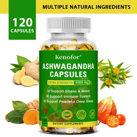 KSM 66 Ashwagandha Supplement – ​​5000 Mg, Improves Mood, Promotes Sleep, Promotes Brain Health, and Boosts Energy