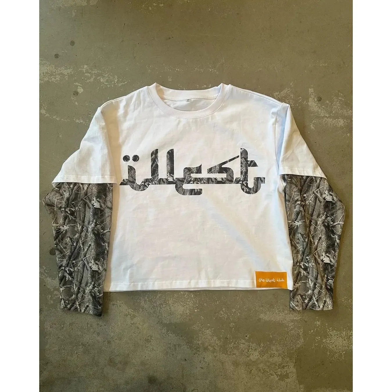 

Y2K Street Faion Camouflage Splicing Women's T-irt Cleanfit Sle A-line Sve Linen Material Other Material 00%