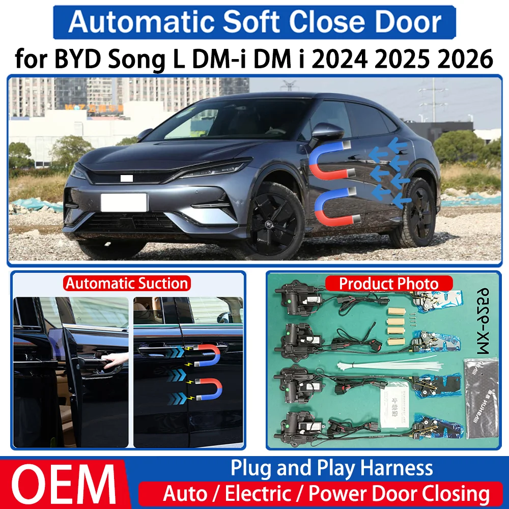

ZJCGO for BYD Song L DM-i DM i 2024 2025 2026 OEM Car Automatic Soft Close Door Electric Suction Kit Auto Power Closing System