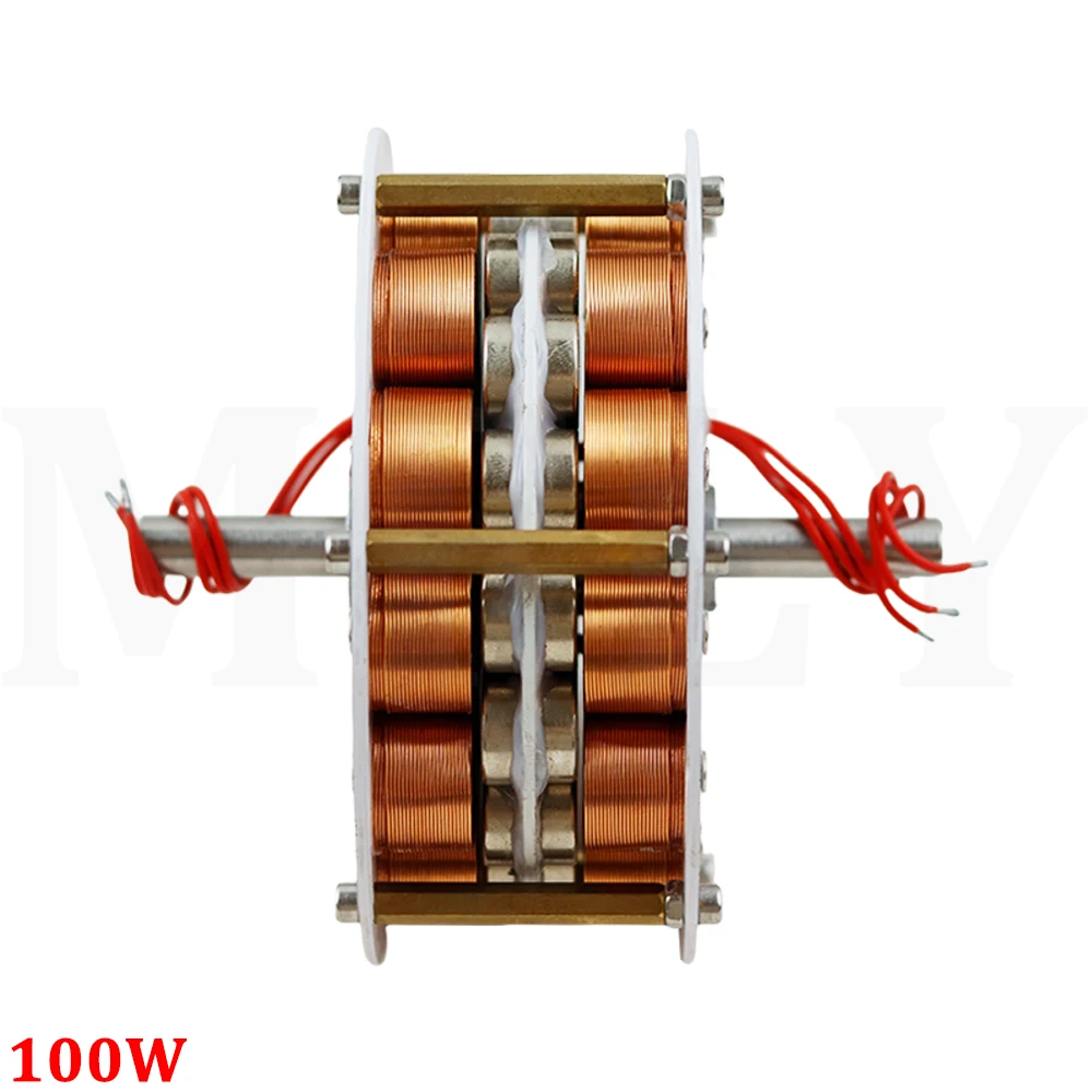 Double-layer High-power Disk Type Iron Core Generator for Ultra-low Speed, Efficient, Multipole, Strong Magnetic Three-phase AC