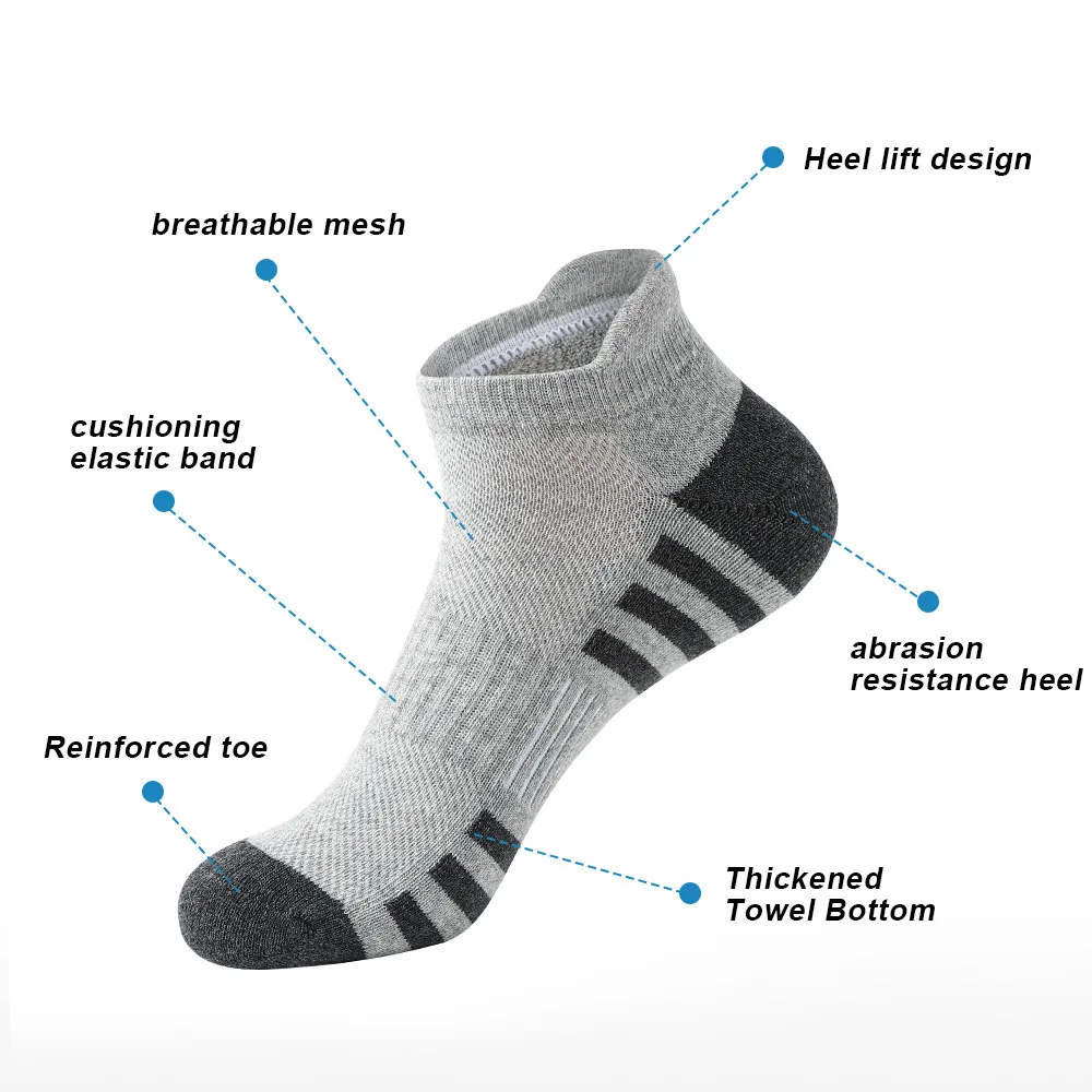 3/6 Pairs Ankle Athletic Running Socks Breathable Cotton Sock Low Cut Casual Sports Socks for Men Short Socks