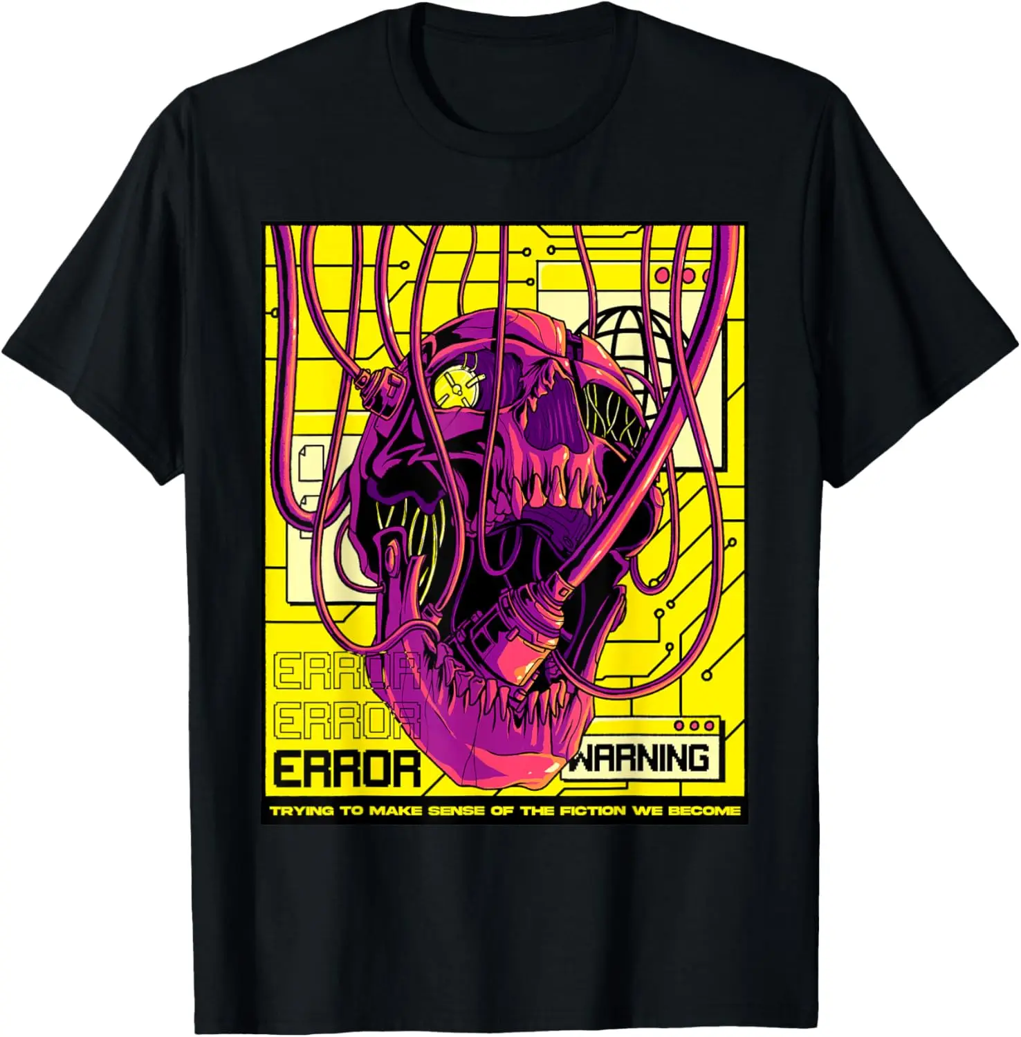 Cyberpunk Aesthetic Cyborg Robot Skull Sci-fi Skull Lover T-Shirt