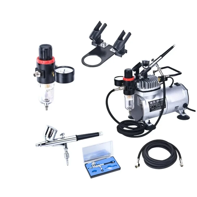 Airbrush Painting Color Trigger Airbrush Air Pump Set Mute Mini Air Compressor Artwork Airbrush Paint Air Pump Gun Air Tools