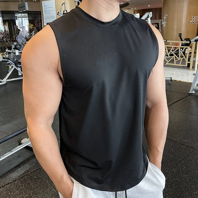 Summer Mens Fitness Gyms Tank Top Men Fitness Sleeveless Shirt Male Breathable Sports Vest Undershirt Gyms Running Vest Men