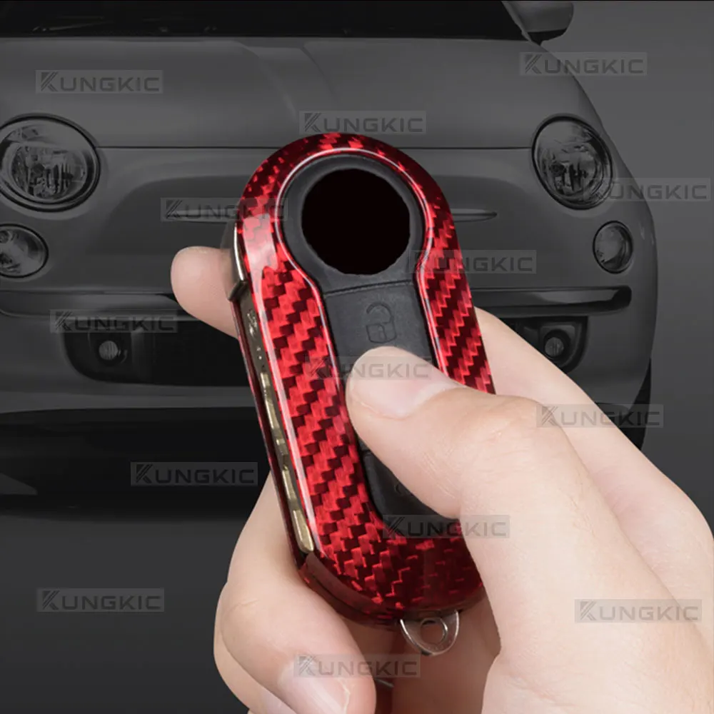 Für FIAT F500 500L 500X Abarth 595 695 Brava Qubo Scudo Ducato Echte Harte Carbonfaser Schlüsselgehäuse Abdeckung Fernbedienung Ersatzschale – Detail 2