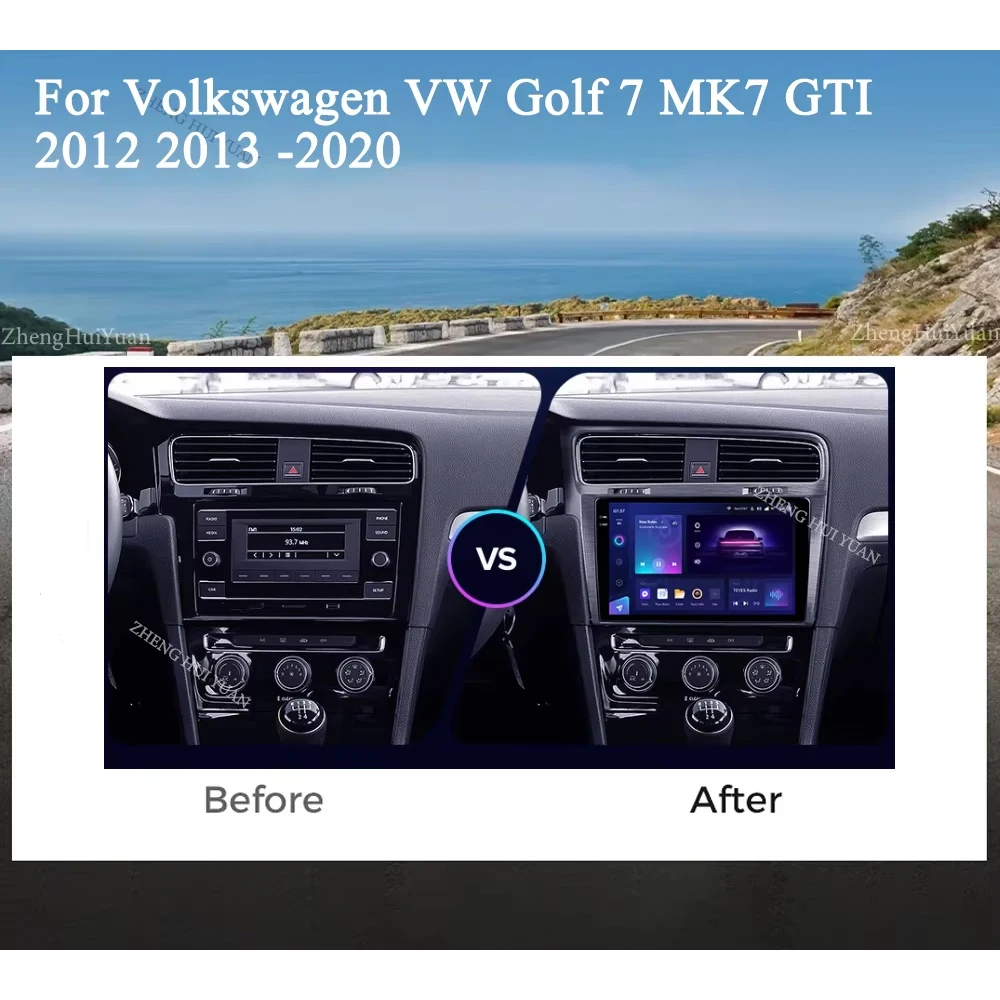 For Volkswagen 2012 - 2022 VW Golf 7 MK7 Android 16 Car Radio Navigation Android Auto Stereo Multimedia Player Screen Carplay 4G