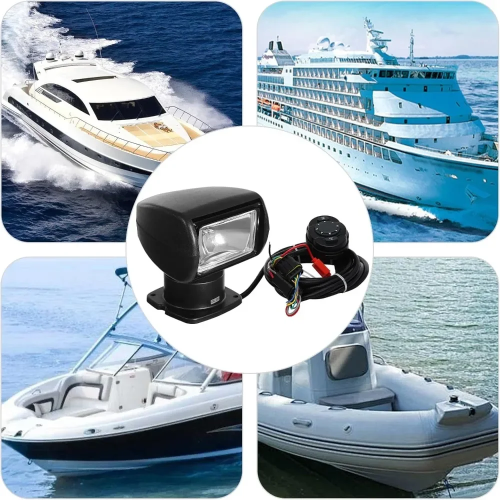 Boat Spotlight Marine Boat Search Lights for Boat Truck Marine Portable Halogen Search Light Waterproof Spotlight 360° Lighting