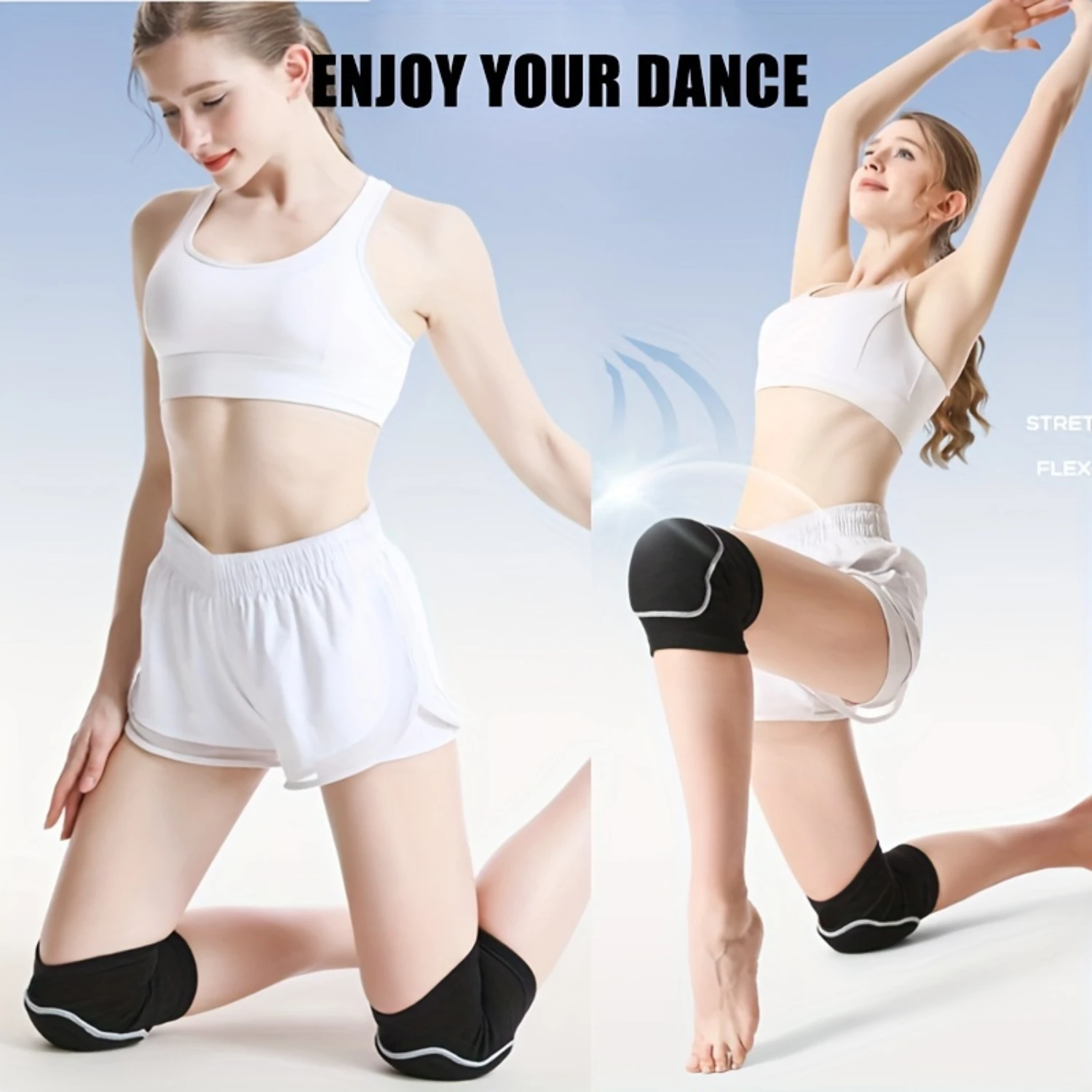 

1Pair Volleyball Knee Pads, Thicken Dance Yoga Football Skate Knee Brace Protector, Sports Safety Knee Pad, Training Knee Suppor
