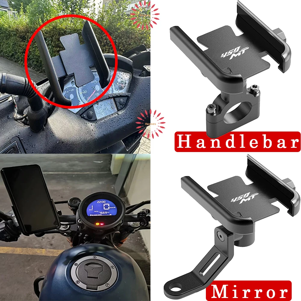 

Widely Used For CFmoto 450MT 450 MT Mobile Phone Holder Handlebar CNC 360° Degree Rotation Motorcycle Accessories