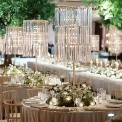 5pcs/10pcs)sliver gold)Party Supplies Flowers Center Pieces For Wedding Clear Acrylic bead Centerpieces Decoration Flower Stand