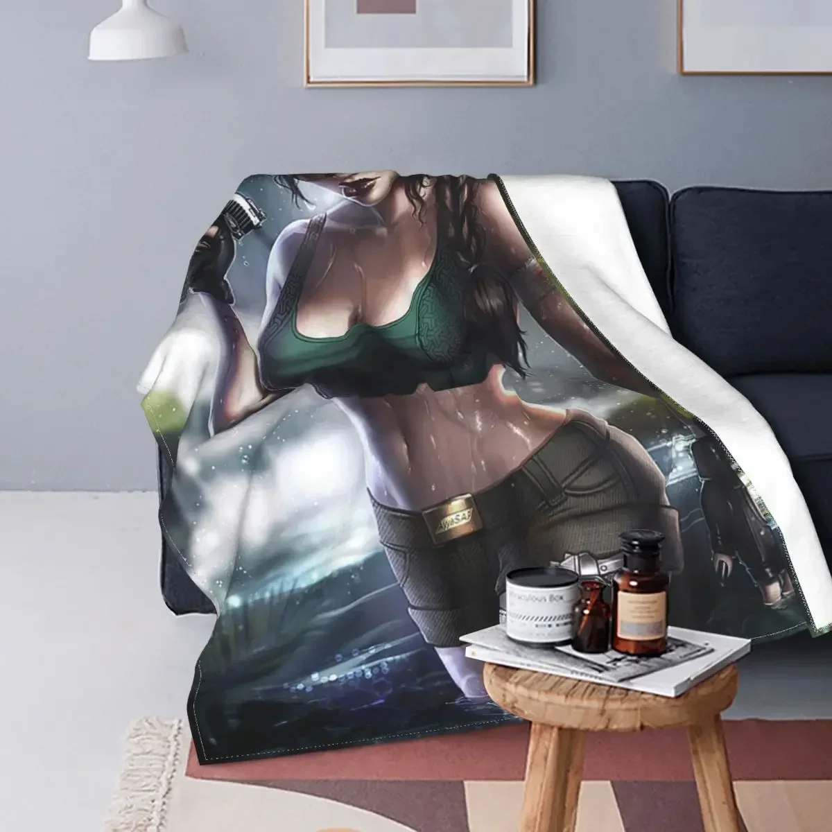 Tomb Raider Lara Croft Blankets Flannel Winter Videogame Anime Super Soft Throw Blanket for Bedding Couch Plush Thin Quilt