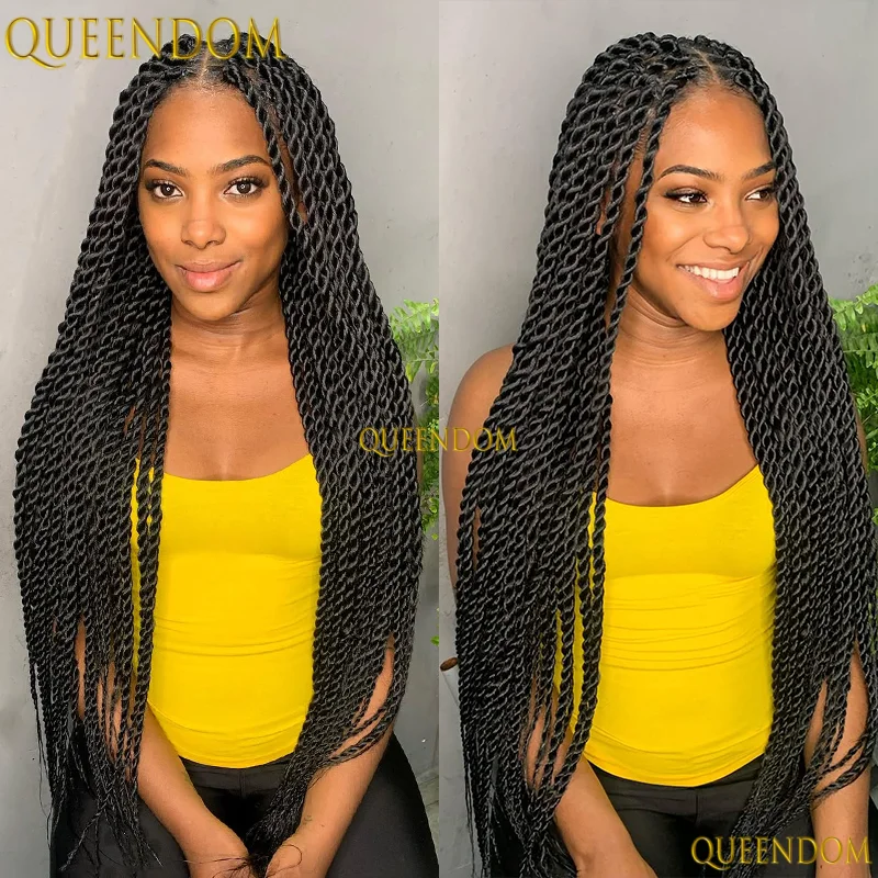 

Synthetic Full Lace Wig For Women Knotless Box Braided Wigs Senegalese Twist Braids Lace Frontal Wig Braid African Wigs On Sale