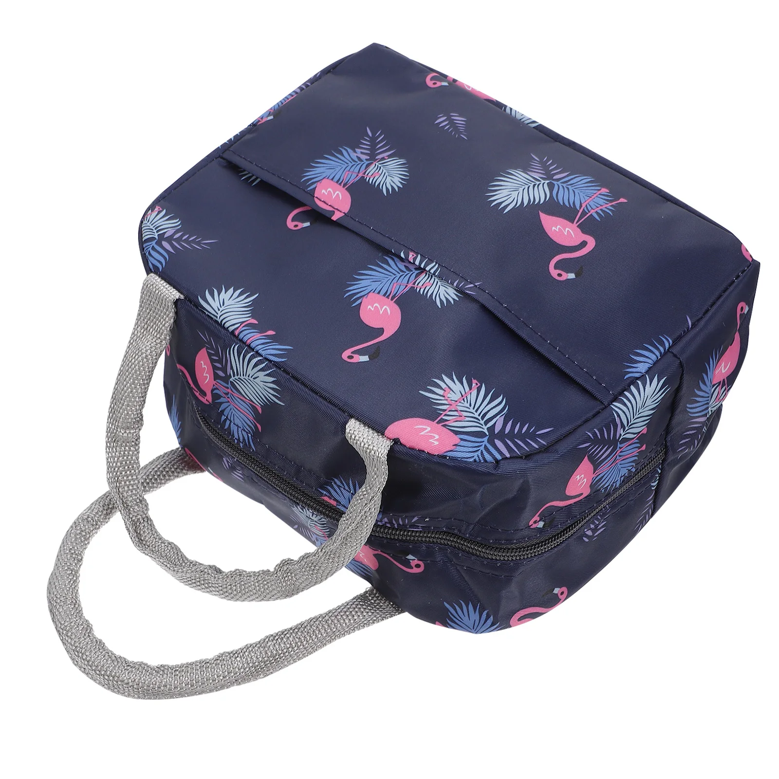

Insulated Lunch Canvas Tote Handbag Picnic Bag for Work Office Outdoor Large Capacity Storage Bag with Smooth Zipper Flamingo