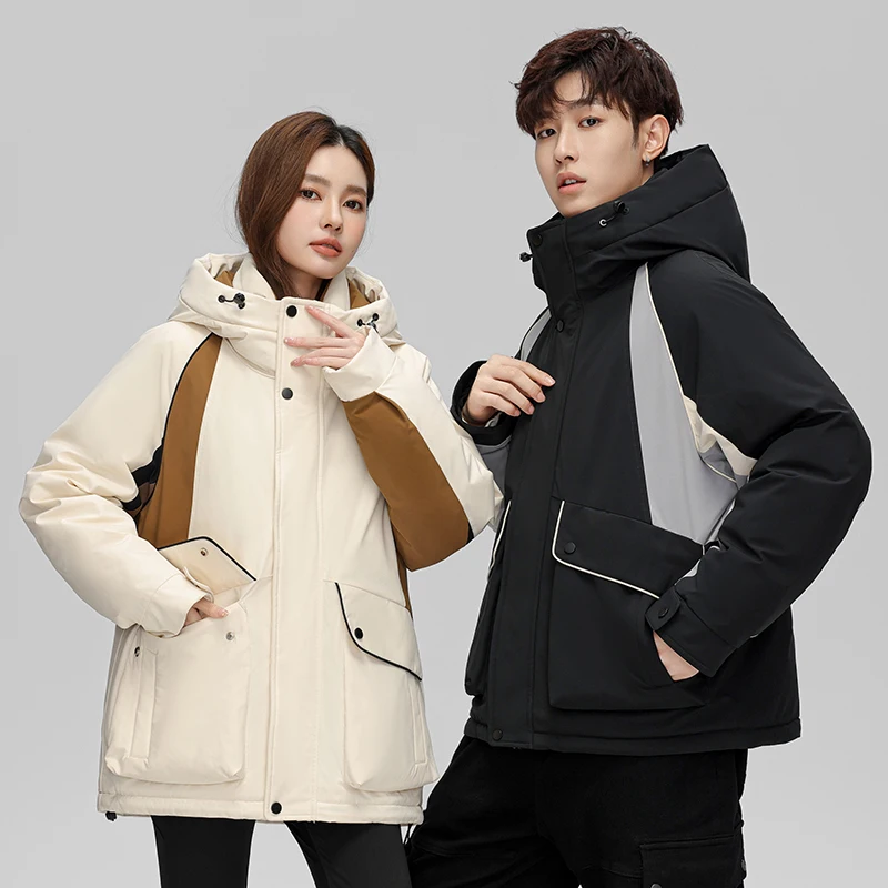 

Зимняя модная утепленная куртка-пуховик свободного кроя для мужчин, защита от холода, для активного отдыха, повседневная, с капюшоном, пуховое пальто