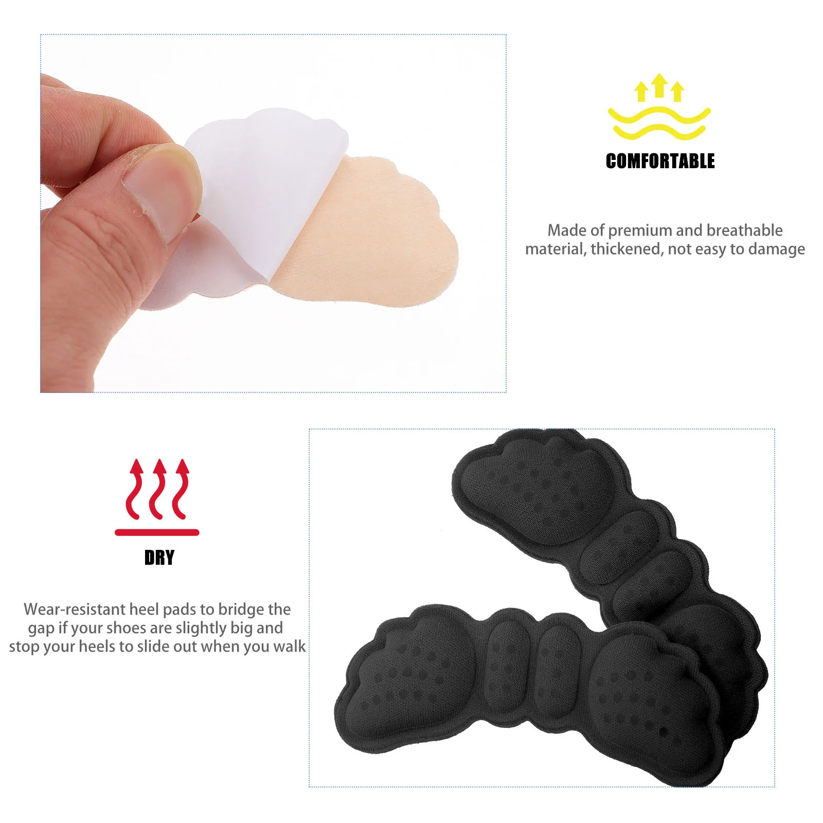 

5Pairs Thick Heel Pad Set Anti Wear Back Heel Patches for Shoes Pain Relief and Support Foot Cushion Shoes Foot Pads